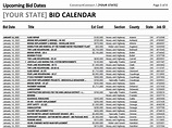 ConstructConnect Bid Calendar