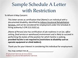 Sample Schedule A Letter