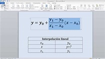 formula de interpolacion lineal- metodos numericos - YouTube