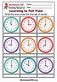 Printable Time Telling Worksheets