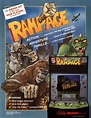 Arcade flyer for Rampage, a titanic monster beat-em-up released by ...