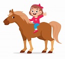 Premium Vector | Kid riding horse vector illustration isolated