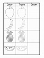 Printable Fruit Tracing Worksheet