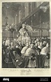 Ilustración vintage del Papa León XIII en la Capilla Sixtina en el ...