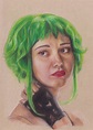 Ramona Flores con Pelo Verde 8x10 Impresión de Bellas Artes. | Etsy