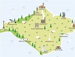 Map Of The Isle Of Wight Print By Pepper Pot Studios | Illustrated map ...