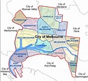 Melbourne mapa - Mapa da cidade de Melbourne (Austrália)