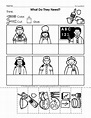 community helpers cut-paste worksheet | Crafts and Worksheets for ...