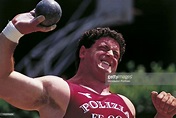 the-italian-shot-putter-alessandro-andrei-is-training-prior-to-the ...