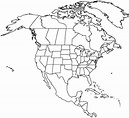 Outlined Map of North America, Map of North America -Worldatlas.com