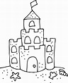 Cute Sand Castle Coloring Page - Free Clip Art
