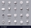 Hexagonal realistic 3d shapes basic geometric Vector Image