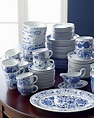 Neiman Marcus Set of 12 Assorted Blue & White 14-Ounce Cups & Saucers ...