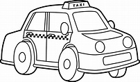 Taxi Coloring Page Isolated for Kids 5163086 Vector Art at Vecteezy