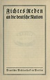 Johann Gottlieb Fichte: Address To The German Nation, 1807-The series ...