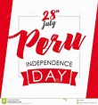 Photo about 28 July, Peru Independence Day lettering banner background ...
