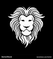 White lion head symbol Royalty Free Vector Image