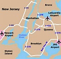 Nova York aeroportos mapa - área de Nova York aeroportos mapa (Nova ...
