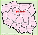 Toruń location on the Poland map - Ontheworldmap.com