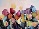 Abstract floral painting, The Genius in All of Us – HOLLY VAN HART