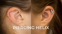 Helix piercing: pain, healing, jewelry - obsidian piercing