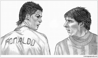 Cristiano Ronaldo & Lionel Messi Coloring Page - Free Coloring Pages Online