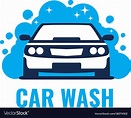 Car wash logo on light background clean car in Vector Image
