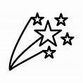 Shooting Star Line Icon Vector, Shooting, Star, Astronomy PNG and ...