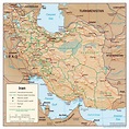Large detailed political map of Iran with relief, major cities and ...