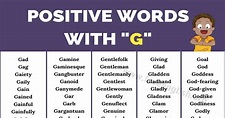 386 Positive Words That Start With G - Love English