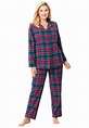 Dreams & Co. Women's Plus Size Petite Classic Flannel Pajama Set ...