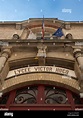 PARIS, FRANCE: Ornate signs over the entrance to Lycee Victor Hugo ...