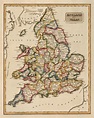 Mapa de Inglaterra y Gales Alrededor de 1817 1800s Old | Etsy