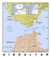 Детальная политическая карта Гибралтара с рельефом | Гибралтар | Европа ...