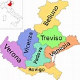 Il giro d’Italia con le regioni: il Veneto | Adgblog | Mappa dell ...