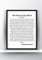 The Man In The Arena Speech by Theodore Roosevelt Poster - Shark Printables