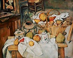 Naturaleza muerta con canasta de frutas. - Paul Cézanne