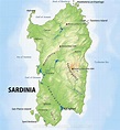 Sardinia Physical Map