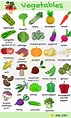 List of Vegetables: Useful Vegetable Names in English with Images • 7ESL