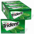 Trident Spearmint Sugar Free Chewing Gum with Xylitol 14 Sticks 39 ml ...