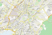 Parthenon Stadtplan mit Satellitenaufnahme und Unterkünften von Athen