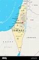 Mapa político de Israel con capital en Jerusalén, las fronteras ...