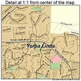 Yorba Linda California Street Map 0686832