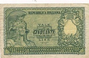 Italien 50 Lire 1951 Geldschein Banknote Italia IV | MA-Shops