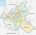 Hamburg Stadtteile - Hamburg ist in 7 Bezirke und 104 Stadteile unterteilt