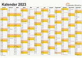 Kalender 2023 mit Feiertagen