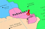 Mapa Del Destino, Asuncion Paraguay Stock de ilustración - Ilustración ...