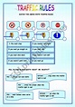 traffic rules - ESL worksheet by merve öz