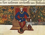 King Martin I, the first king of Aragon, miniature from Privileges ...