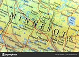 Geographic map of US state Minnesota with important cities Stock Photo ...